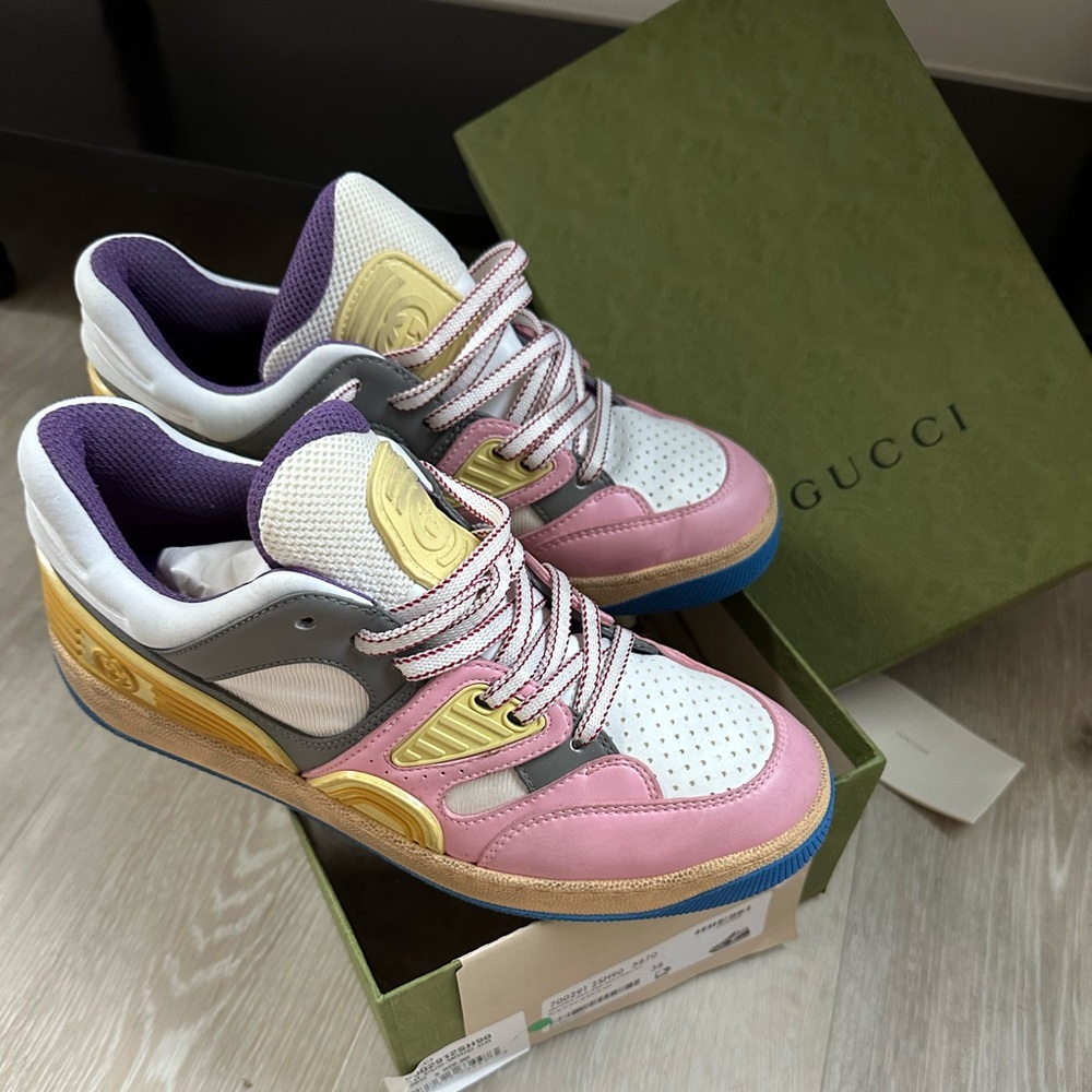 Gucci Pink and Yellow Women's Sneakers